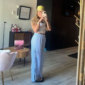 ❌SOLD❌ Blue Gingham Tie Pants